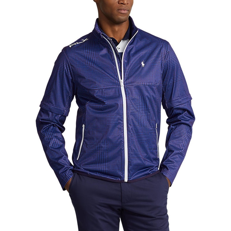 RLX Ralph Lauren Stratus Plaid Water-Repellent Full Zip Golf Jacket – French Navy Glen Plaid