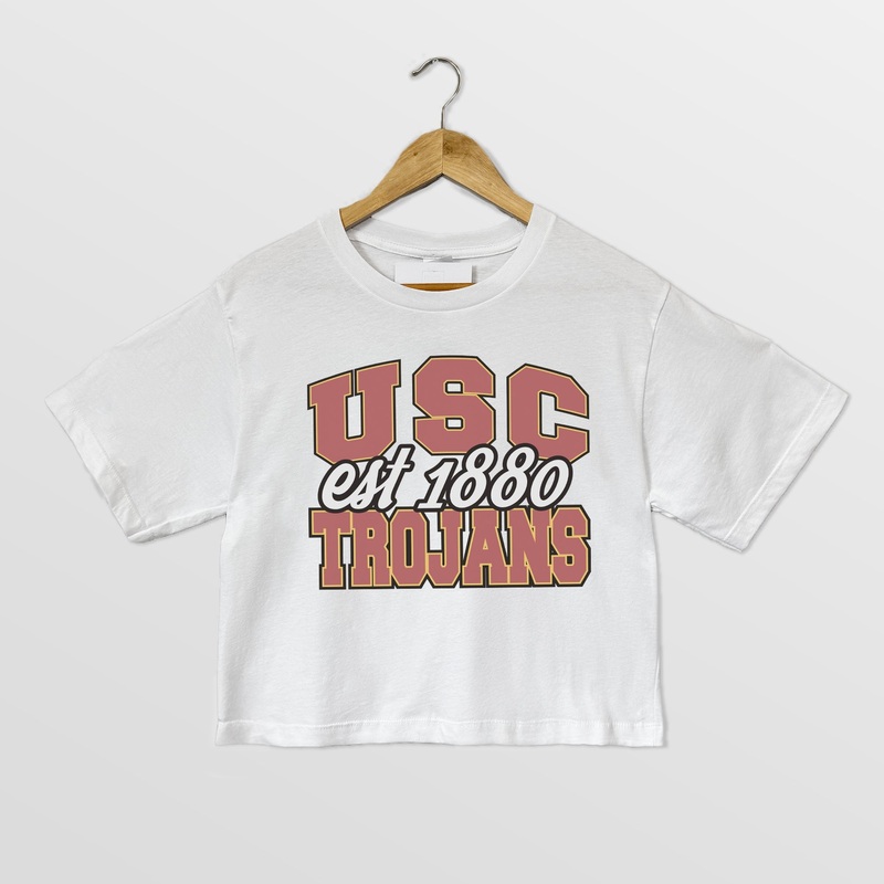 USC TROJANS DEEP ROOTS BOXY FIT WOMEN’S CROPPED TEE