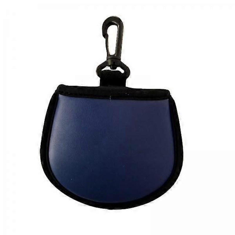 2xProtable Towel Cloth Lined Pocket Golf Ball Cleaner Washer Pouch Blue