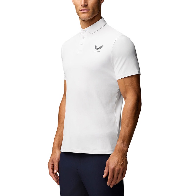 Castore Club Classic Polo Golf Shirt – White