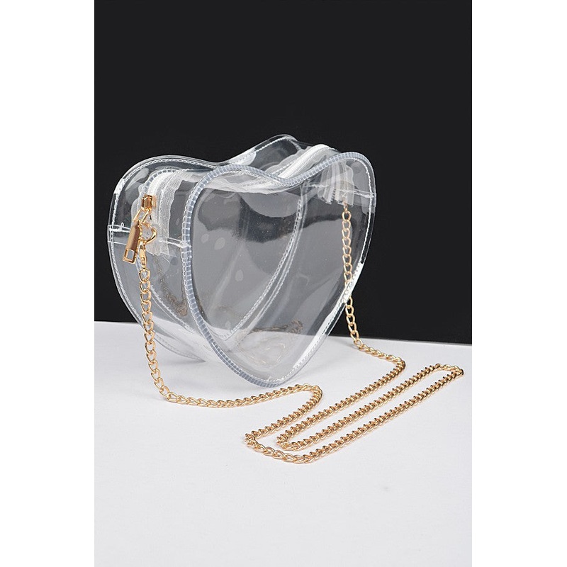 I HEART GAMEDAY CLEAR CROSSBODY BAG