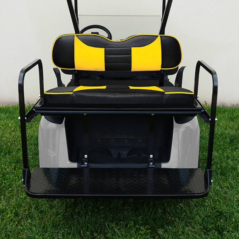 RHOX SS Seat Kit, Rally Black/Yellow, E-Z-Go RXV 08+ PN# SEAT-761BY-R