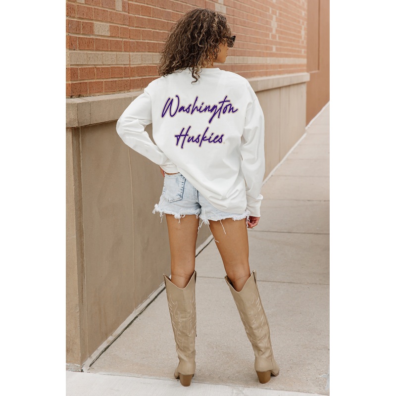WASHINGTON HUSKIES Double Move Oversized Long-Sleeve Tee