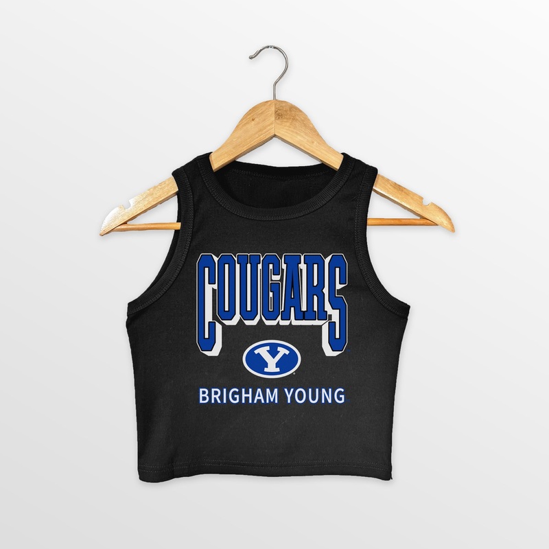 BYU COUGARS PURE VICTORY ESSENTIAL RIBBED CROP TANK