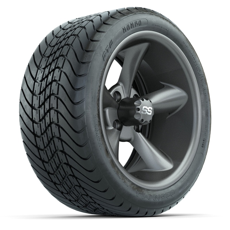 Set of (4) 14 in GTW Godfather Wheels with 225/30-14 Mamba Street Tires PN# A19-639
