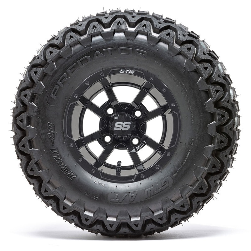 10 GTW Storm Trooper Black Wheels with 22 Predator A/T Tires  Set of 4 PN# A19-326