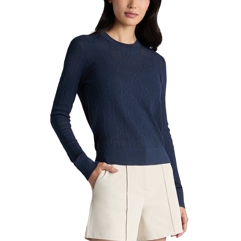 G/Fore Women’s Pointelle G Crewneck Golf Sweater – Twilight