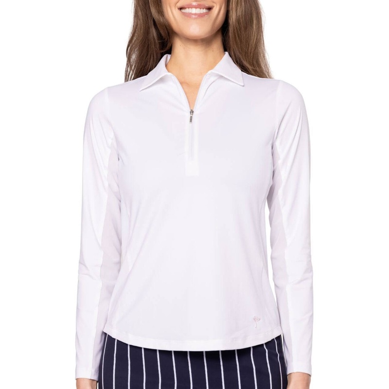 Golftini Women’s Cool Girl Long Sleeve Golf Polo Shirt – White