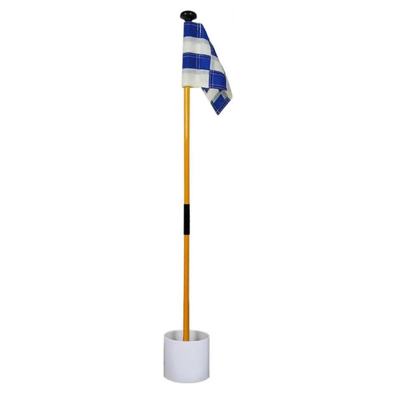 Mini Golf Putting Green Flag and Hole Cup for Yard Practice Set, Golf Pin Flag Hole Cup Kits, Portable Golf Flag Sticks  White blue