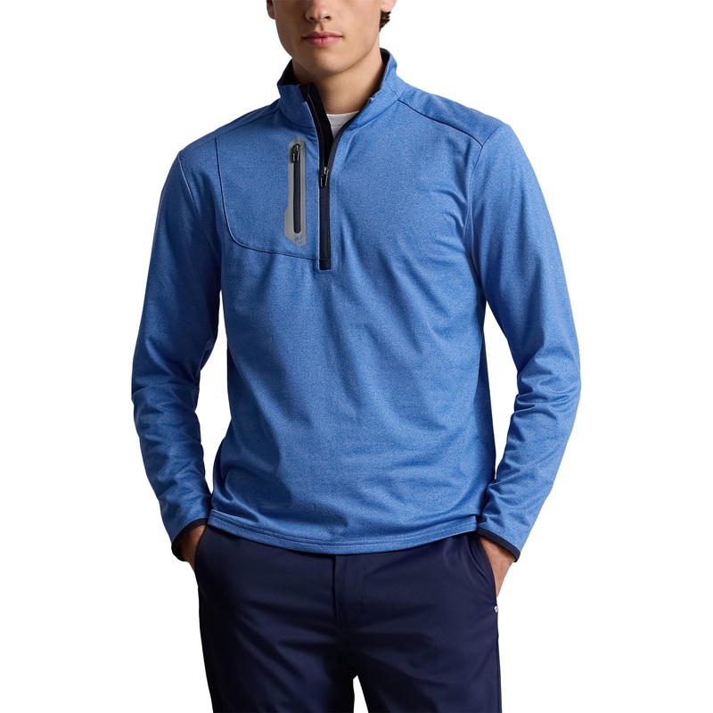 RLX Ralph Lauren Driver Stretch Jersey Golf Pullover –  Dockside Blue Heather