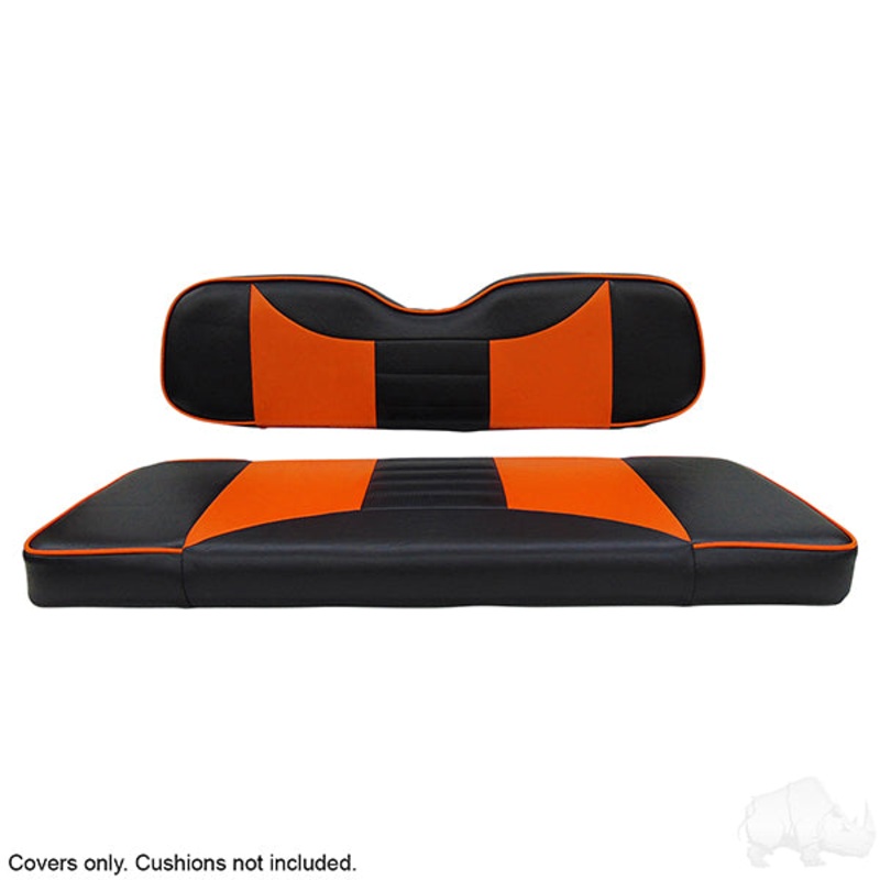 RHOX SS Cover Set, Rally Black/Orange, E-Z-Go TXT 96+ PN# SEAT-711BO-R-CV