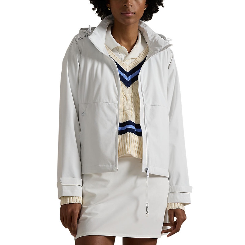 RLX Ralph Lauren Women’s WaterProof Hooded Golf Jacket – Pure White