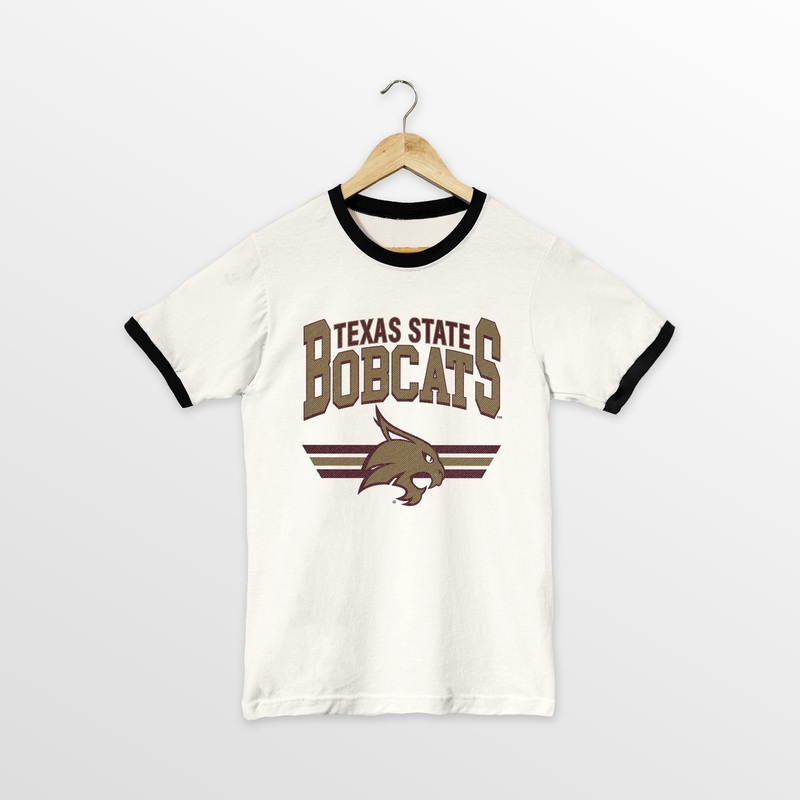 TEXAS STATE BOBCATS SWIFT STRIKE VINTAGE RINGER TEE