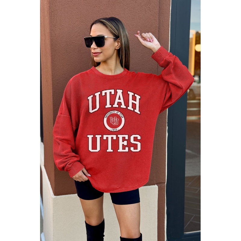 UTAH UTES RELENTLESS VINTAGE WASH CORDED PULLOVER