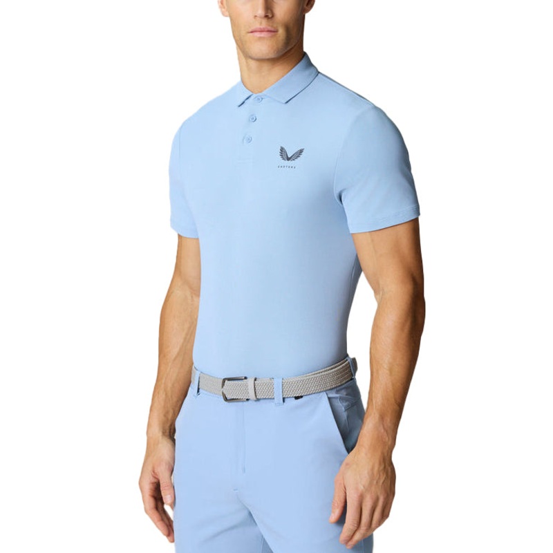 Castore Club Classic Polo Golf Shirt – Sky Blue