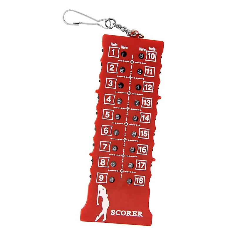 Golf 18 Holes Score Stroke Counter Scoring Bag Tag Keychain Kayring Red
