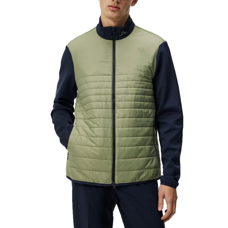 J.Lindeberg Martino Quilt Hybrid Water Repellent Golf Jacket – Oil Green