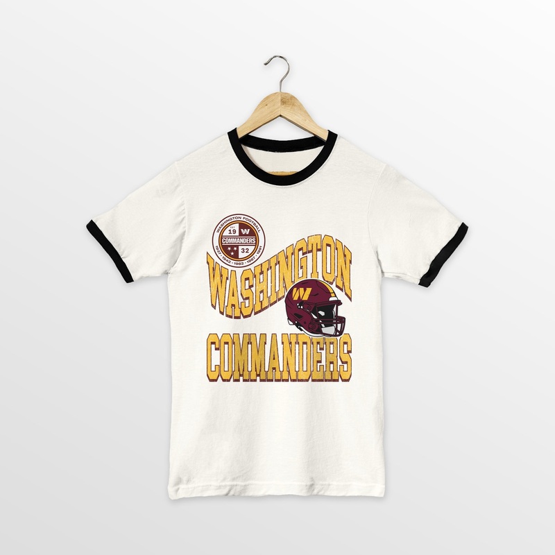 WASHINGTON COMMANDERS HARD EARNED VINTAGE RINGER TEE