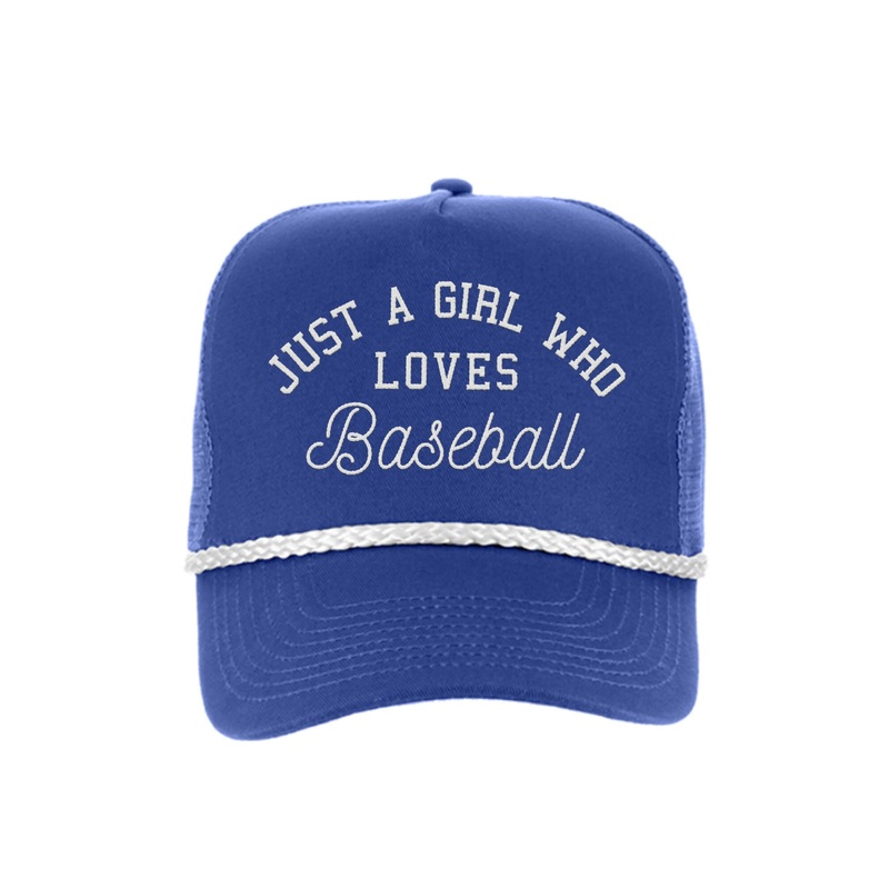 JUST A GIRL RETRO ROPE HAT IN ROYAL
