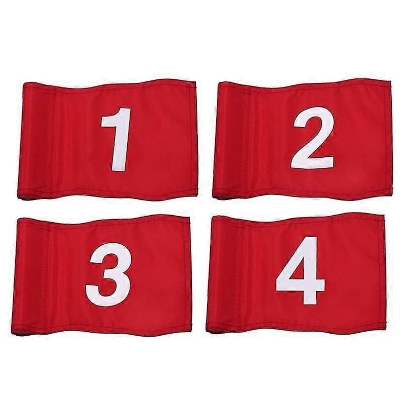 Numbered Golf Flag with Tube Inserted, 8 Inch L x 6 Inch, Putting Green Flags for Yard, 420D Nylon