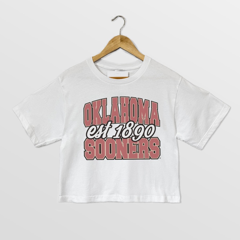 OKLAHOMA SOONERS DEEP ROOTS BOXY FIT WOMEN’S CROPPED TEE