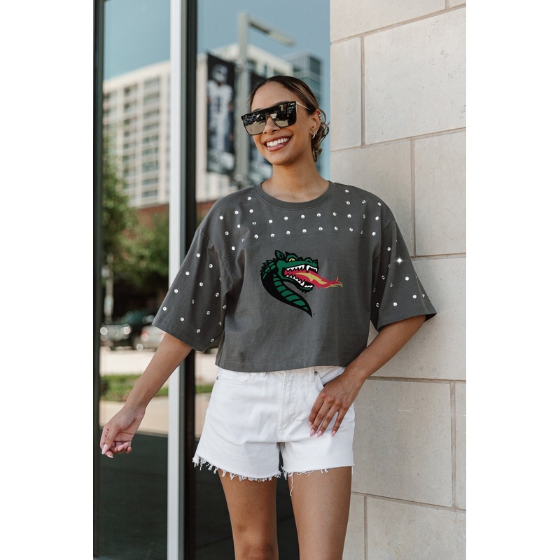 ALABAMA AT BIRMINGHAM BLAZERS MAKING MOVES ALL-OVER RHINESTONE CROPPED TEE WITH YOKE