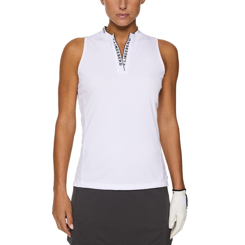J.Lindeberg Women’s Leya Sleeveless Golf Shirt – White