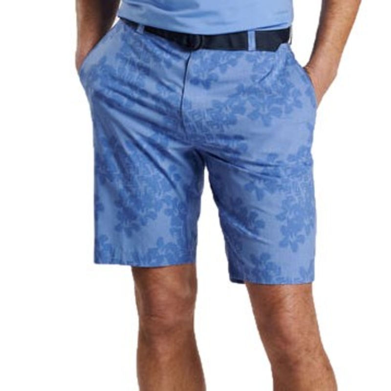 Peter Millar Shackleford Abstract Floral Performance Hybrid Golf Shorts – Blue