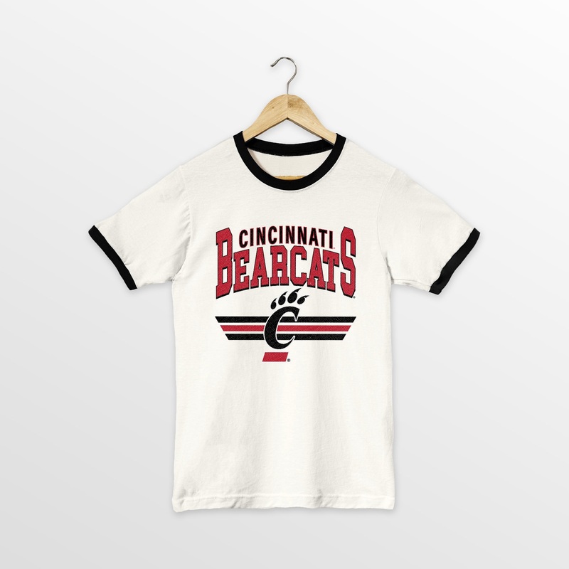CINCINNATI BEARCATS SWIFT STRIKE VINTAGE RINGER TEE