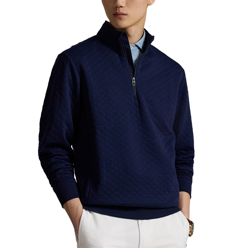 RLX Ralph Lauren Classic Fit Quilted Double-Knit Golf Pullover – Refined Navy