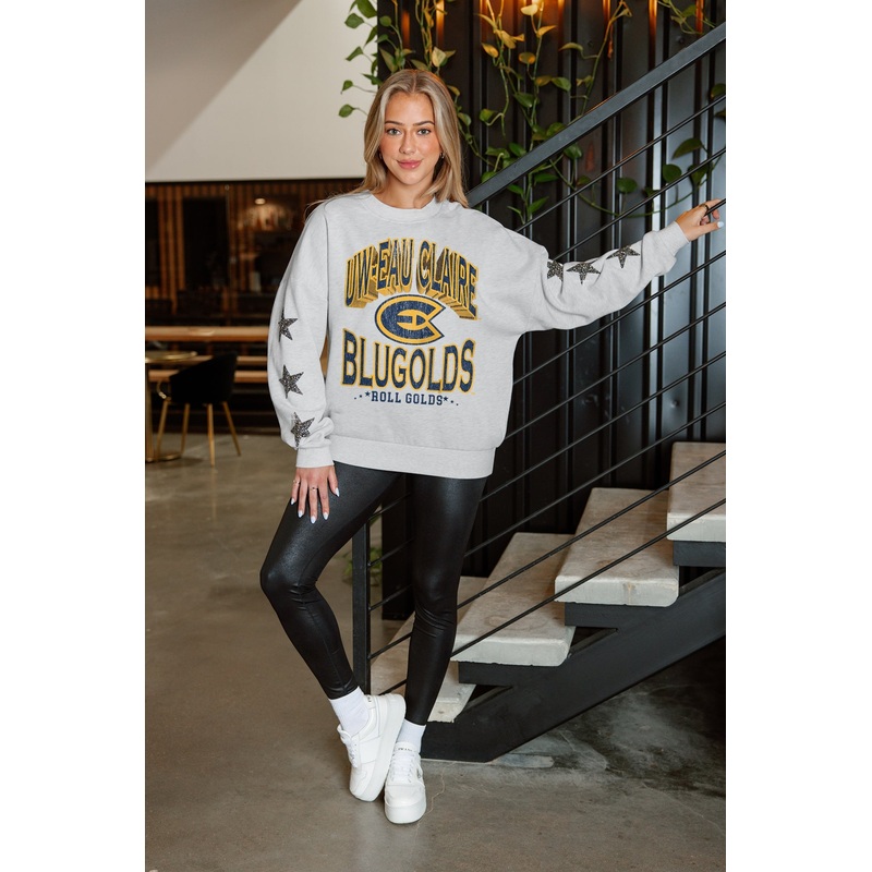 WISCONSIN-EAU CLAIRE BLUGOLDS RESILIENCE STAR EMBELLISHED CREW SWEATSHIRT