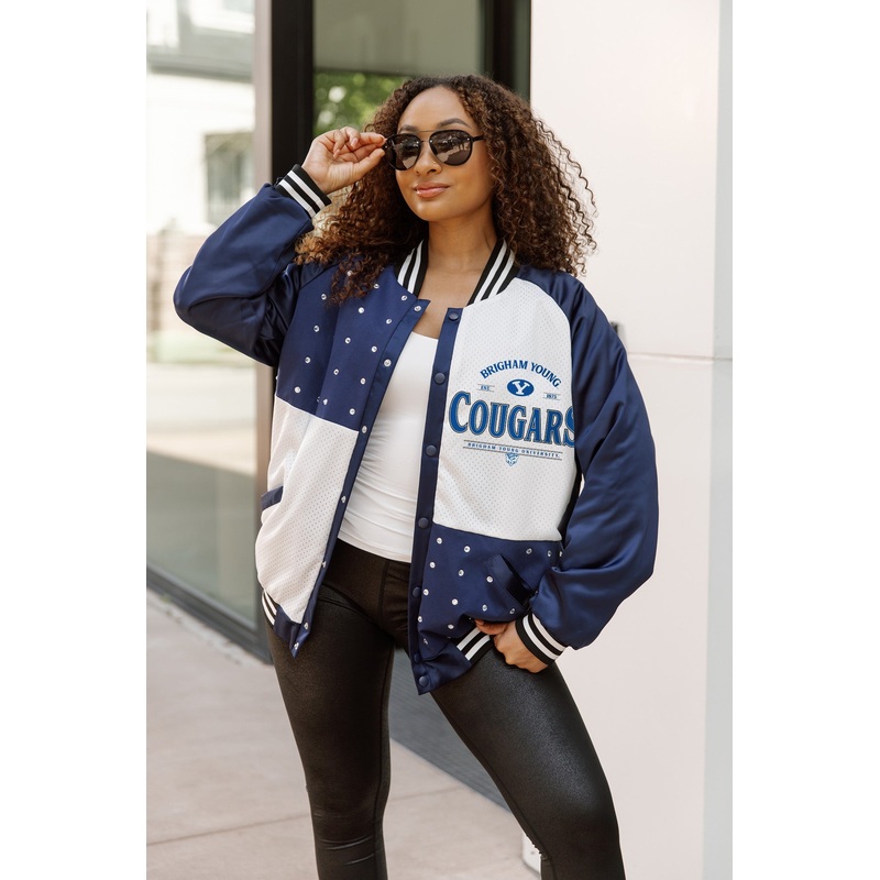 BYU COUGARS INNER DRIVE THROWBACK VARSITY BOMBER JACKET