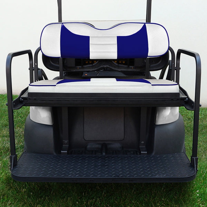 RHOX Rhino Seat Kit, Rally White/Blue, Club Car Tempo, Precedent 04+ PN# SEAT-431WBL-R