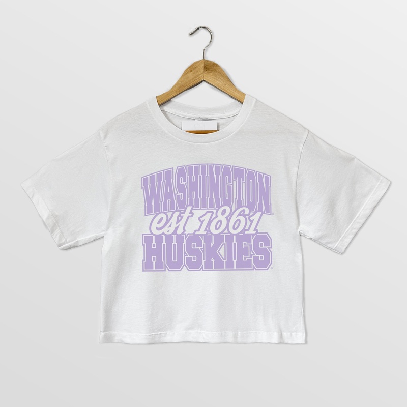 WASHINGTON HUSKIES DEEP ROOTS BOXY FIT WOMEN’S CROPPED TEE