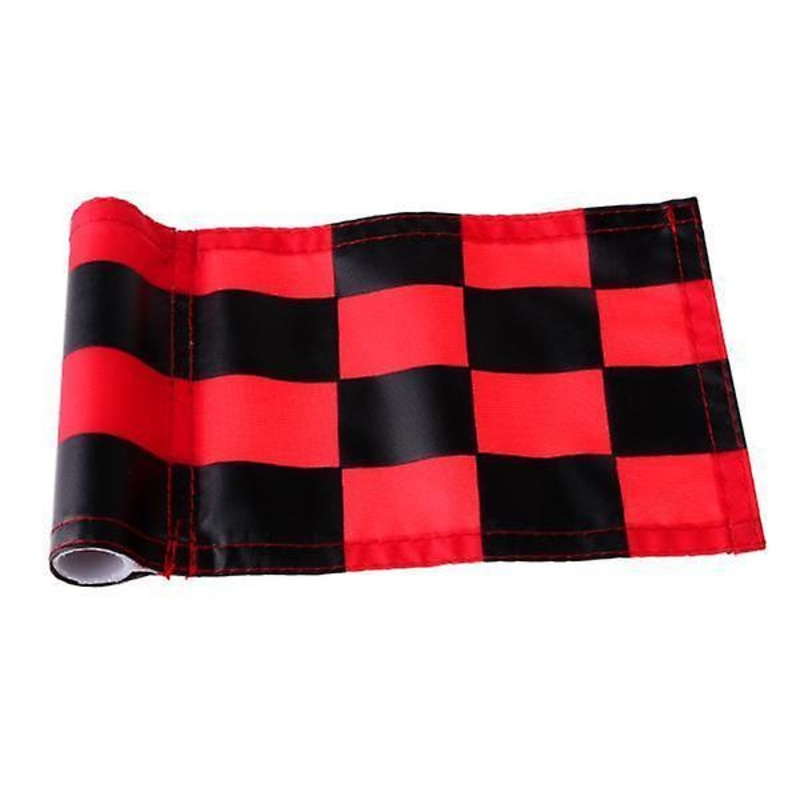 2xGolf Practicing Training Nylon Putting Green Chequered Flag  Red+Black