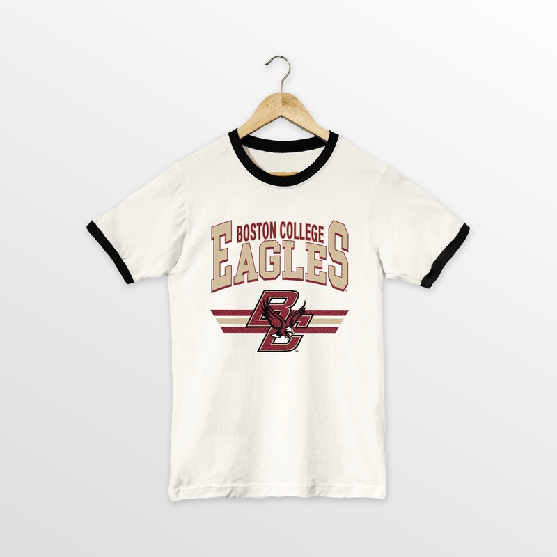 BOSTON COLLEGE EAGLES SWIFT STRIKE VINTAGE RINGER TEE