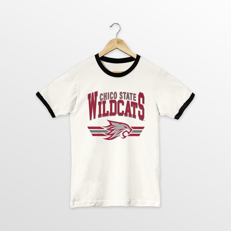 CHICO STATE WILDCATS SWIFT STRIKE VINTAGE RINGER TEE