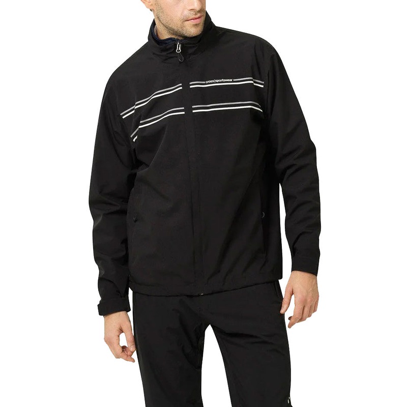 Cross Cloud Waterproof Golf Jacket – Black