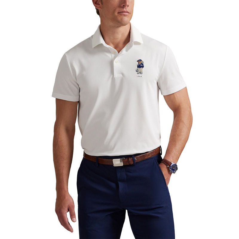 RLX Ralph Lauren Polo Bear Airtech Pique Golf Polo Shirt – Ceramic White