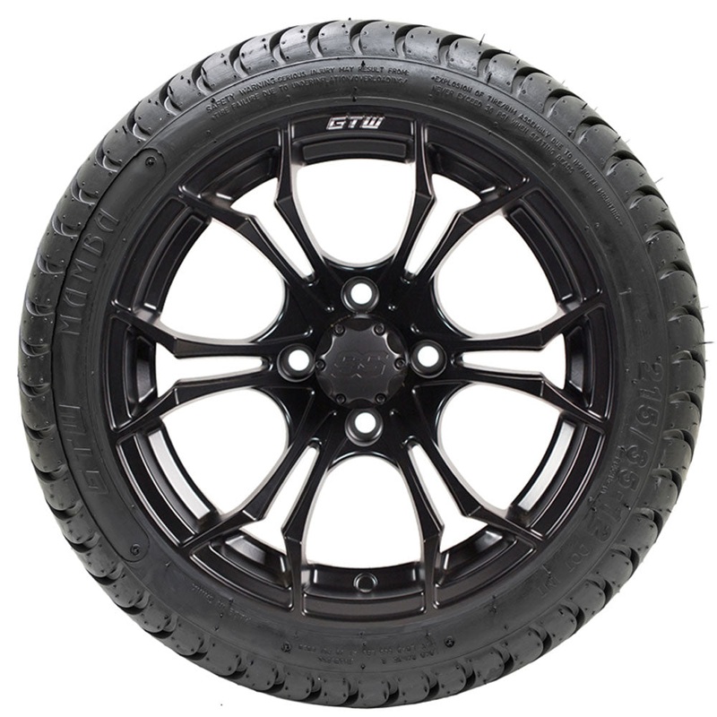 12 GTW Spyder Matte Black Wheels with 18 Mamba Street Tires  Set of 4 PN# A19-389
