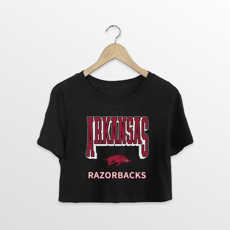ARKANSAS RAZORBACKS PURE VICTORY CLASSIC CROP TEE