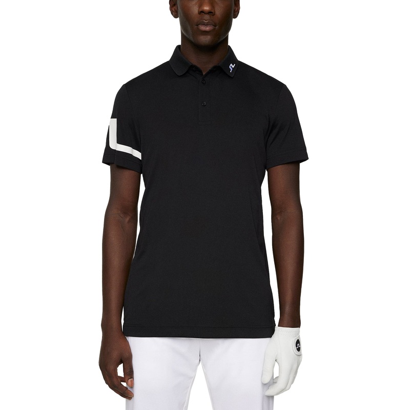 J.Lindeberg Heath Regular Fit Golf Polo Shirt – Black