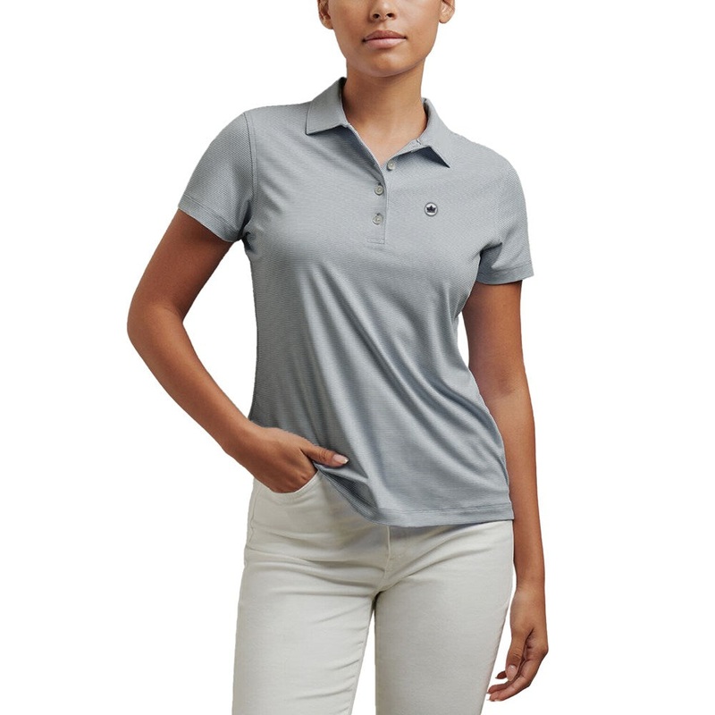 Peter Millar Women’s Jubilee Performance Stretch Jersey Golf Shirt – Navy/White