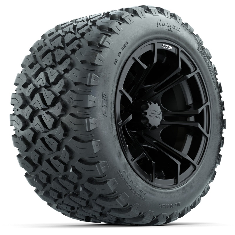 Set of (4) 12 in GTW Spyder Wheels with 20×10-R12 GTW Nomad All-Terrain Tires PN# A19-482
