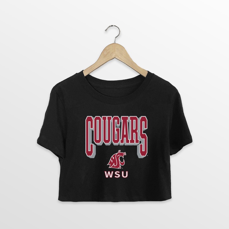 WASHINGTON STATE COUGARS PURE VICTORY CLASSIC CROP TEE