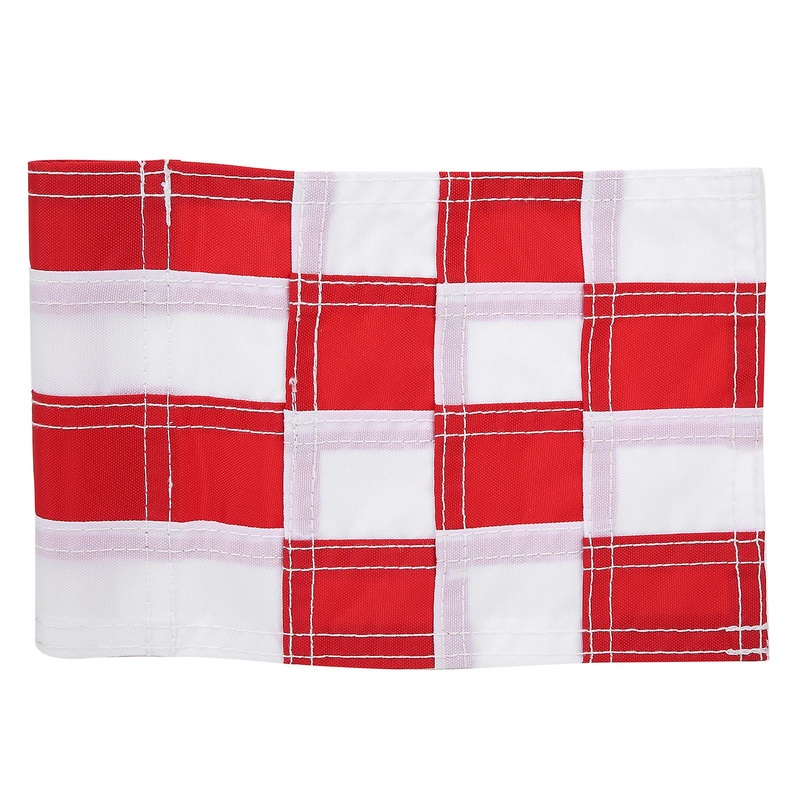 Checkered Practice Golf Hole Flags for Backyard, Cup Flags, Putting Green Flags, Flags (Red and White)