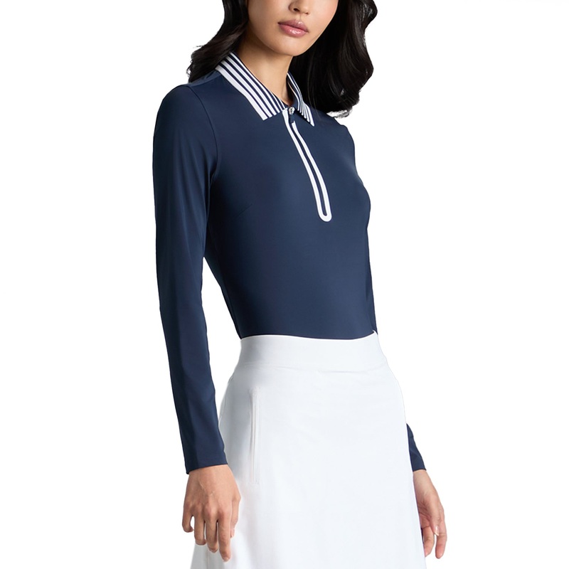 G/Fore Women’s Silky Tech 1/4 Zip Long Sleeve Golf Polo Shirt – Twilight
