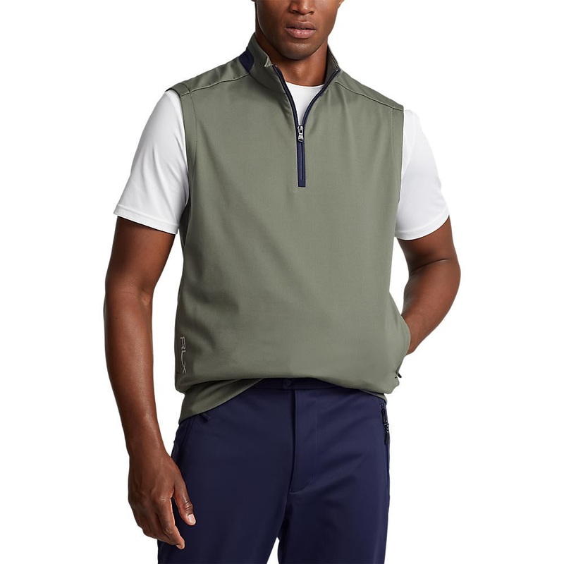 RLX Ralph Lauren Lux Perf Jersey 1/4 Zip Golf Vest – Fossil Green