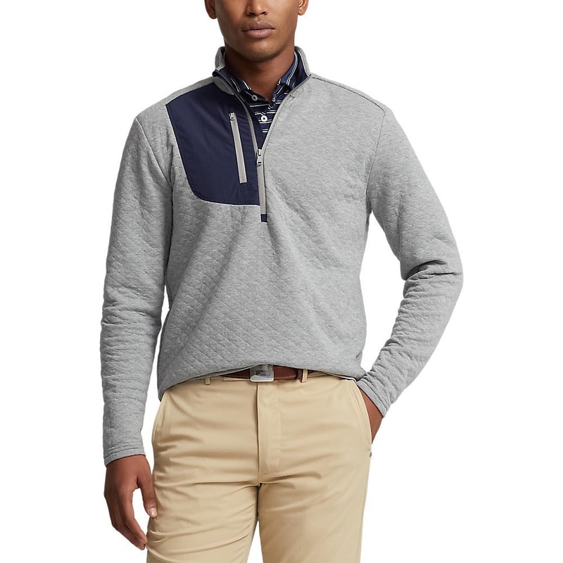 RLX Ralph Lauren Quilted Double Knit 1/4 Zip – Steel