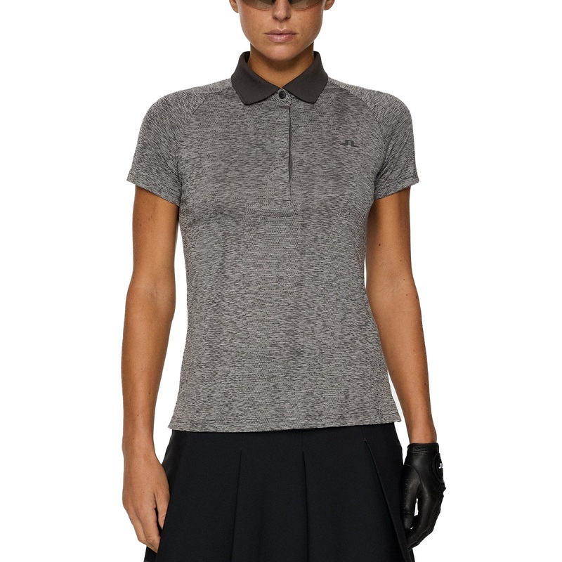 J.Lindeberg Women’s Minnie Golf Polo Shirt – Dark Grey Melange